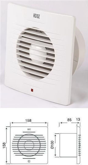 Horoz Electric 500000100 Wandmontage Lüfter für das Badezimmer 100mm Weiß