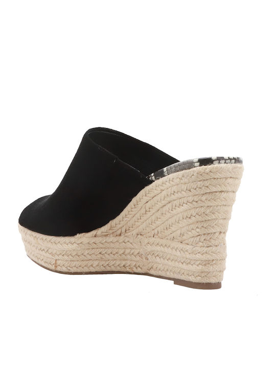 Denna Women's Suede Platform Wedge Sandals Black