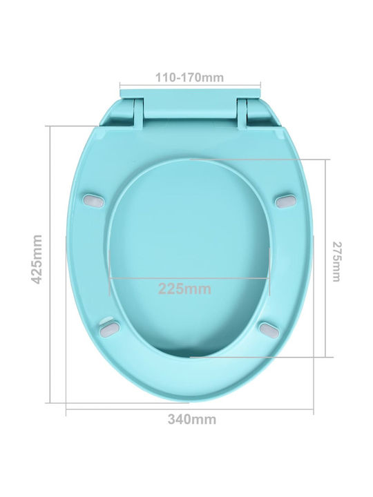 vidaXL Καπάκι Λεκάνης Soft Close Πλαστικό 46x34cm Πράσινο