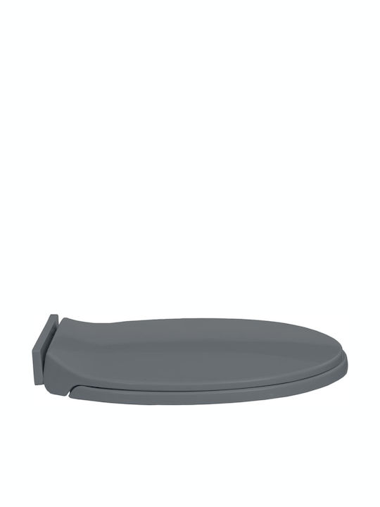 vidaXL Plastic Soft Close Toilet Slim Seat Gray 46cm