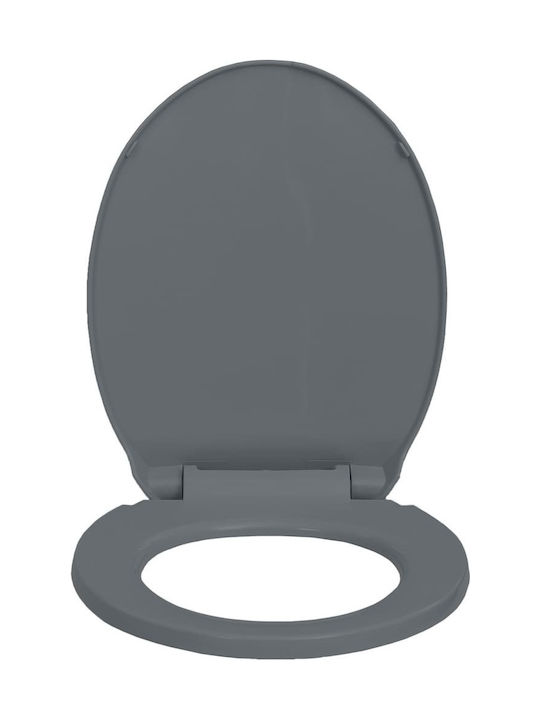vidaXL Plastic Soft Close Toilet Slim Seat Gray 46cm