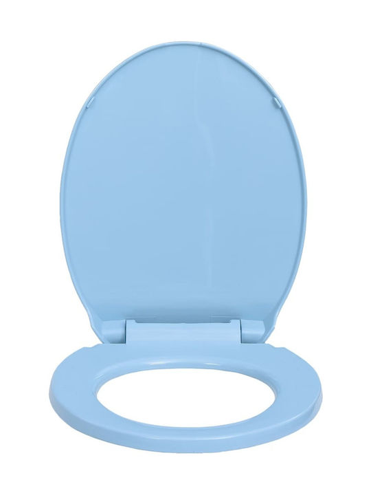 vidaXL Plastic Soft Close Toilet Slim Seat Blue 46cm