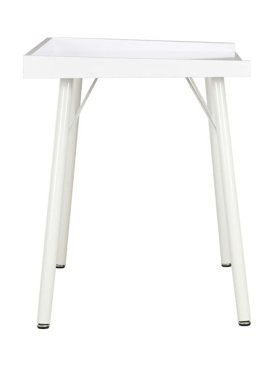 Desk Wooden White with Metal Legs 90x50x79cm