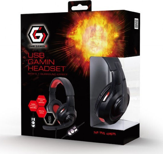 Gembird GHS-U-5.1-01 Over Ear Gaming Headset με σύνδεση USB Black