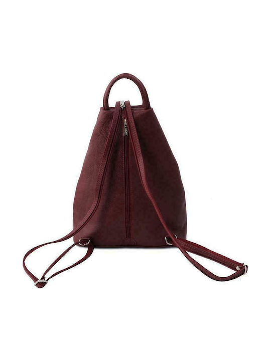 Tuscany Leather Shanghai Leather Women's Bag Backpack Burgundy