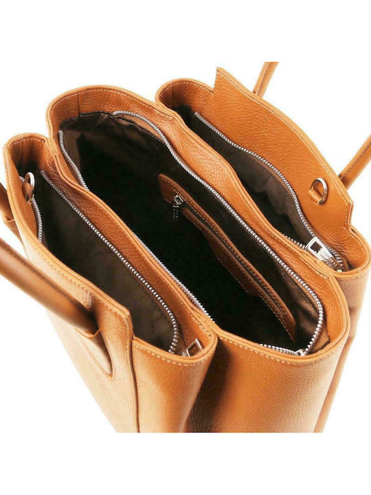 Tulipan Geantă Dama Tote Din Piele Tabac Maro