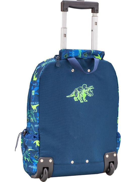Belmil Dino Triceratops School Bag Trolley Elementary, Elementary Blue 15Liters
