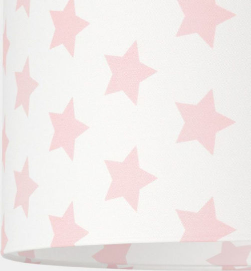 Veis Kids Fabric Single Ceiling Light E27 Hesperis Big Stars Pink 60W