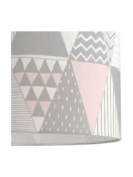 Veis Kids Fabric Single Ceiling Light E27 Hesperis Triangles Multicolour 60W 35x24cm