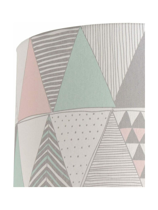 Veis Kids Fabric Single Ceiling Light E27 Hesperis Triangles Multicolour 60W 35x24cm