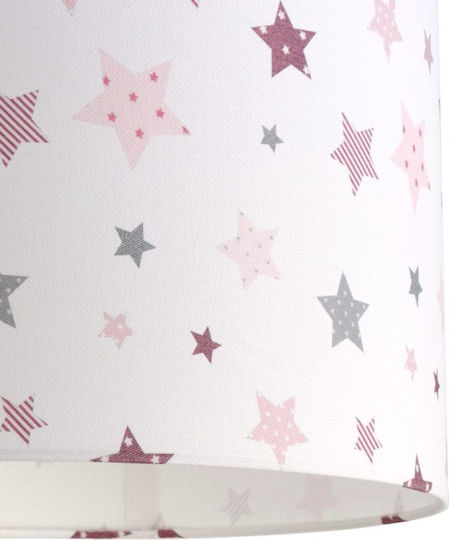 Veis Little Stars Μονόφωτο Παιδικό Φωτιστικό Κρεμαστό από Ύφασμα 60W με Υποδοχή E27 Λευκό 35x24cm