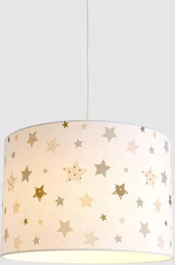 Veis Kids Fabric Single Ceiling Light E27 Little Stars Beige 60W