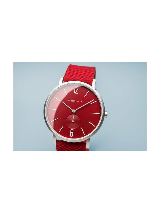 Bering Time Watch with Red Rubber Strap 16940-509