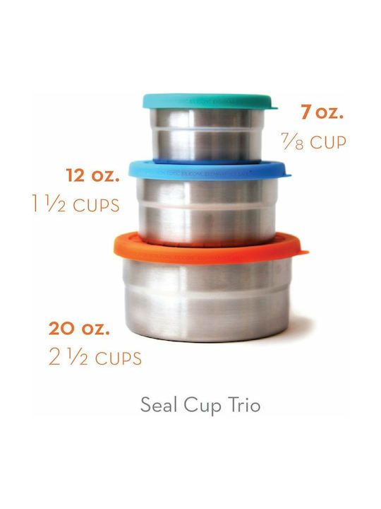 Ecolunchbox Seal Cup Trio Σετ Δοχεία Φαγητού Inox Ασημί 3τμχ