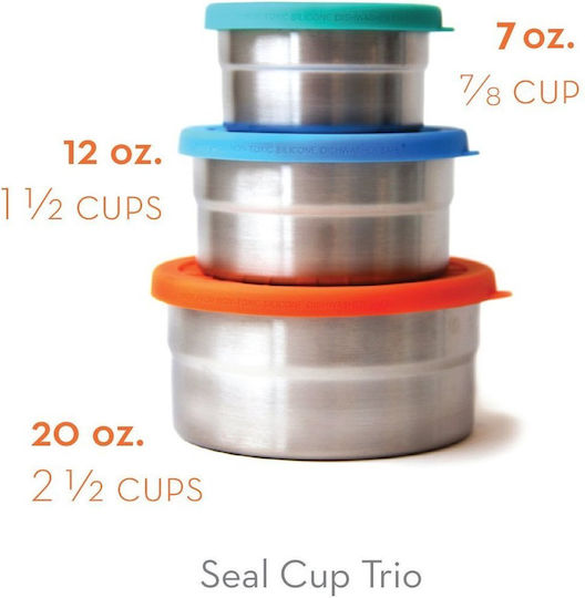 Ecolunchbox Inox Lunch Box Seal Cup Trio Silver 3pcs