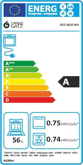 Thermogatz TGS 3610 WH Turbo Aragaz 56lt cu Plite pe Gaz Lichefiat L60cm. White