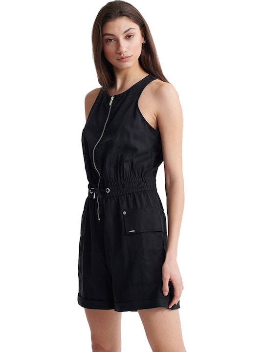 Nevada Halter Damen Ärmellos Einteiler Shorts Schwarz
