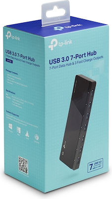 TP-LINK UH700 v3 USB 3.0 Hub 7 Θυρών με σύνδεση USB-A & Θύρα Φόρτισης και Εξωτερική Παροχή Ρεύματος