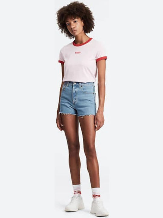 Ribcage Women's Jean High-waisted Shorts Blue