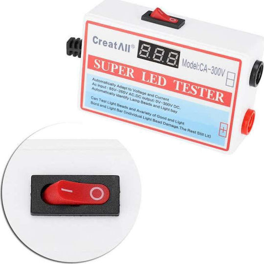 Апарат за измерване на напрежение Super LED Tester AC/DC с обхват на измерване 0 - 300V