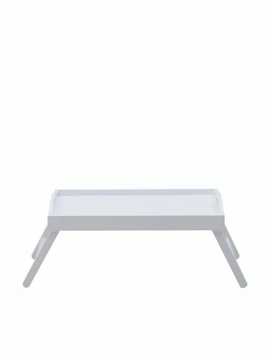 Click Rectangle Bed tray Wooden with Handle In White Colour 59x36x27cm 1pcs