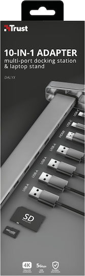 Trust Dalyx USB-C Docking Station mit HDMI 4K PD Ethernet Gray