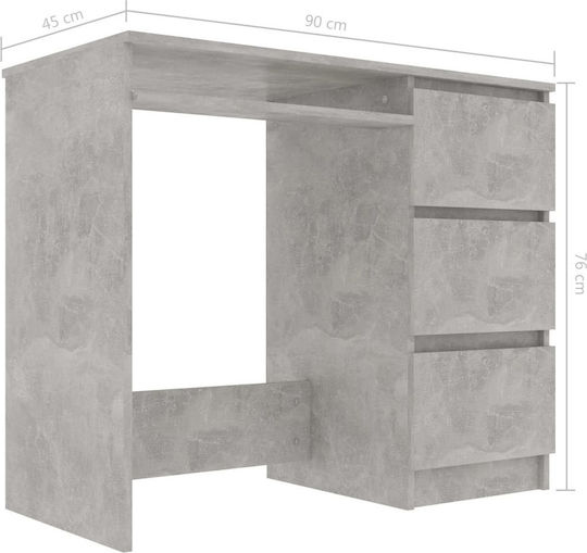 Birou Din Lemn Gri 90x45x76cm