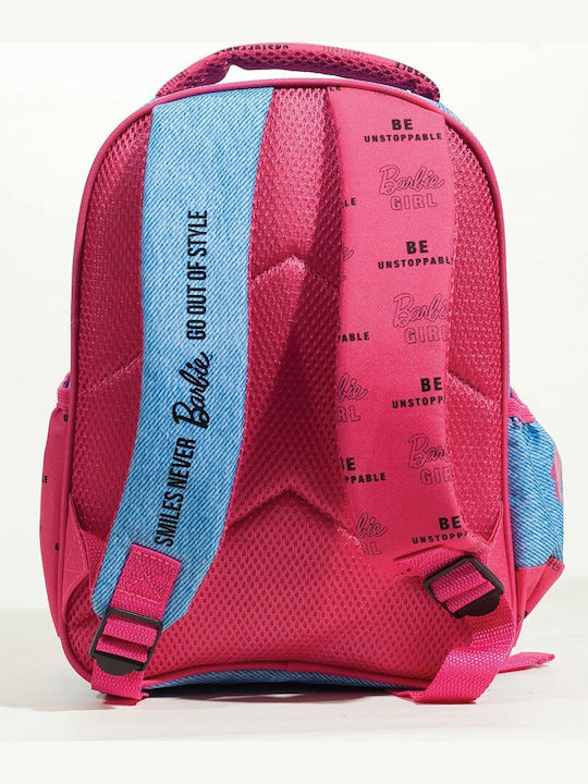 Gim Barbie Denim Fashion School Bag Backpack Kindergarten in Pink color 12lt