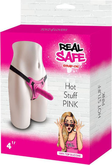 Toyz4lovers Real Safe Hot Stuff Gurtzeug mit Dildo in Rosa Farbe