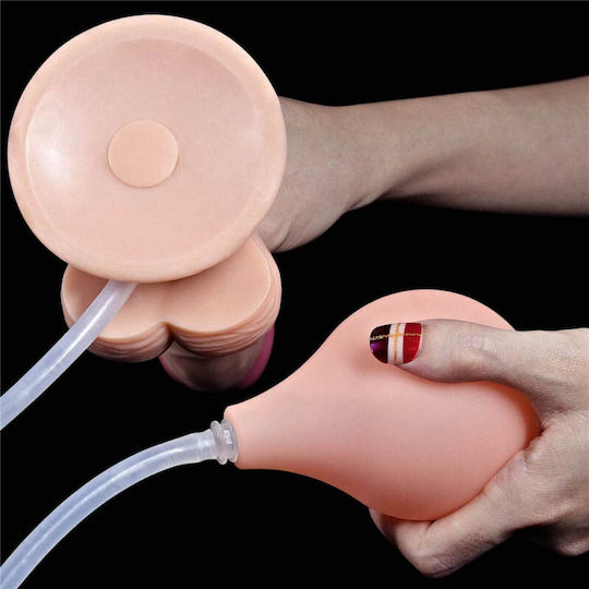 Lovetoy Realistisches Dildo mit Hoden, Saugnapf und Ejakulationsfunktion Fleisch 23cm