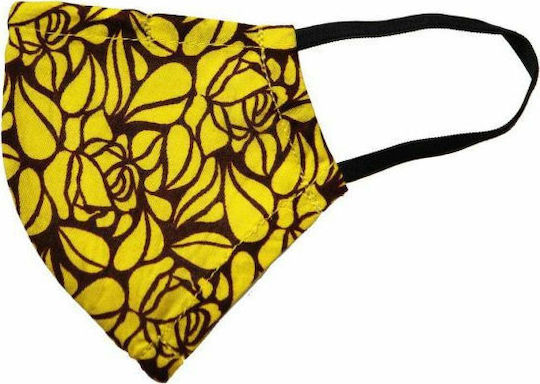 Synchronia Fabric Mask with Filter Pocket & Wire Yellow Leafs Protective Mask Fabric Kids Yellow BHP001M-S-FY 1pcs