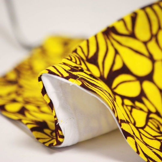 Synchronia Fabric Mask with Filter Pocket & Wire Yellow Leafs Protective Mask Fabric Kids Yellow BHP001M-S-FY 1pcs