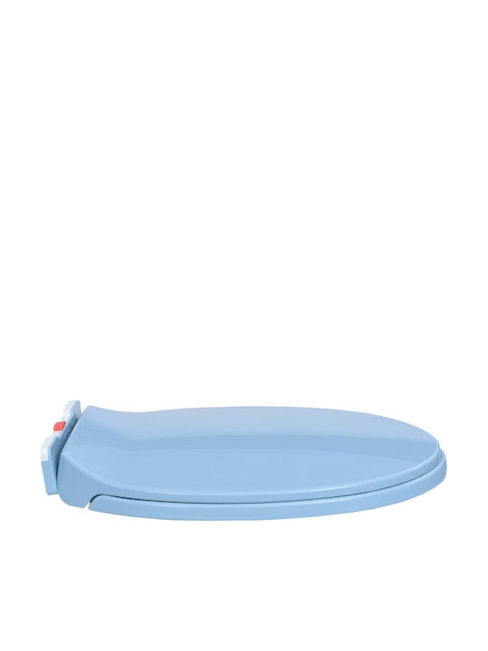 vidaXL Plastic Soft Close Toilet Slim Seat Blue 46cm