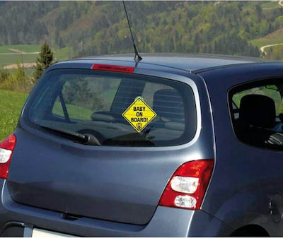 Auto Gs Boy / Girl Baby on Board Car Sign Κίτρινο with Suction Cup