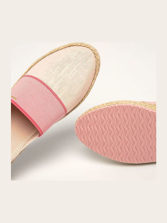 Raffiaville Stoff Damen Espadrilles in Rosa Farbe