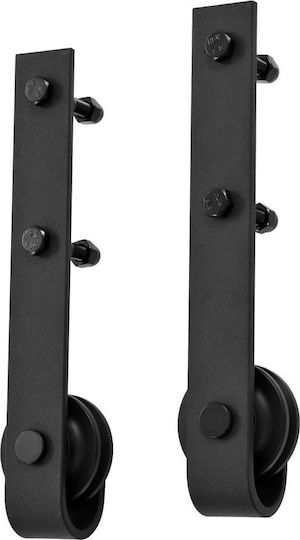 vidaXL Sliding Door Mechanism 200cm Black