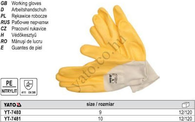 Yato Safety Glofe Nitrile Yellow