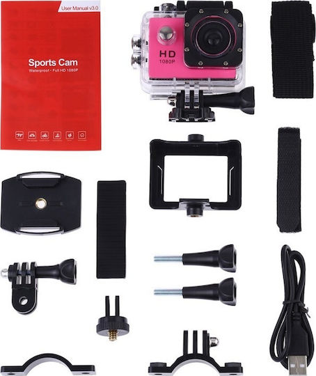 SDV3 Action Camera HD (720p) Υποβρύχια (με Θήκη) με Οθόνη 1.5" Ροζ