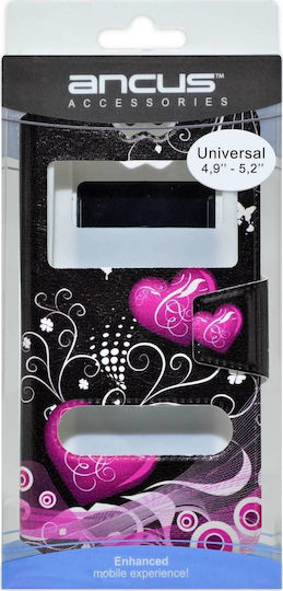Ancus S-View Elastic Art Collection Buchhülle bis 5.6" Schwarz 19122