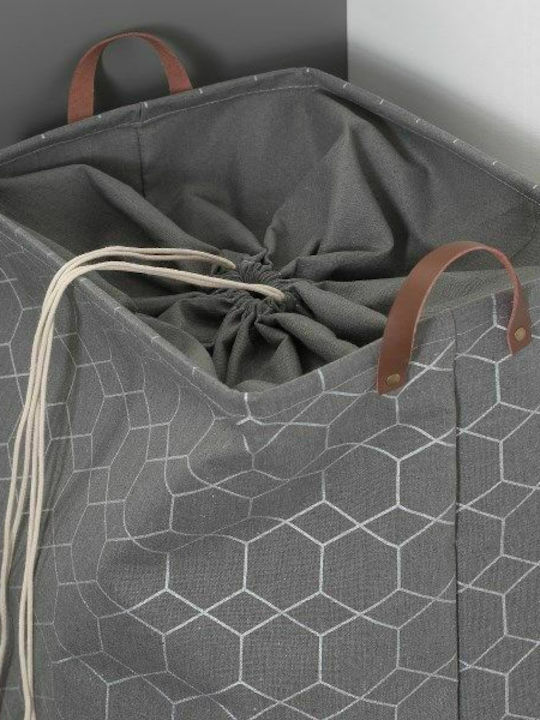 Sealskin Geometric Wäschekorb aus Stoff 40x30x50cm Gray
