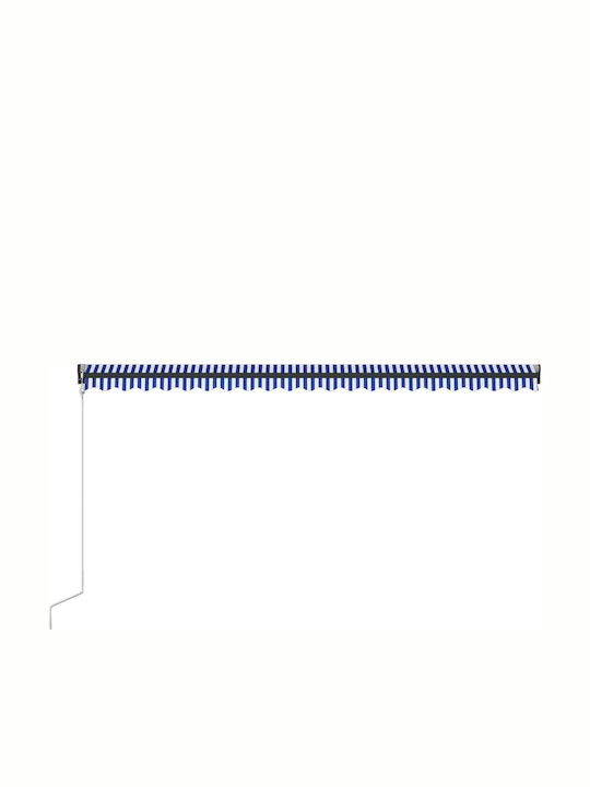 vidaXL Zelt Terrasse mit LEDs & Wind Sensor Blue / White 5x3m