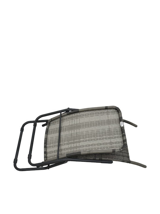 Deckchair Rattan Gray 141x61x95cm.