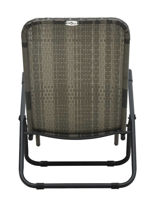 Deckchair Rattan Gray 141x61x95cm.