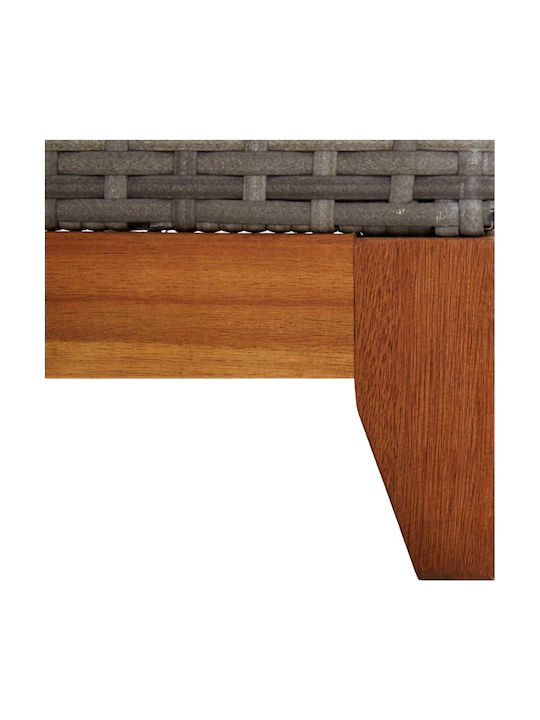 Liegestuhl-Bett Einzel Rattan mit Kissen Gray 200x70x30cm.