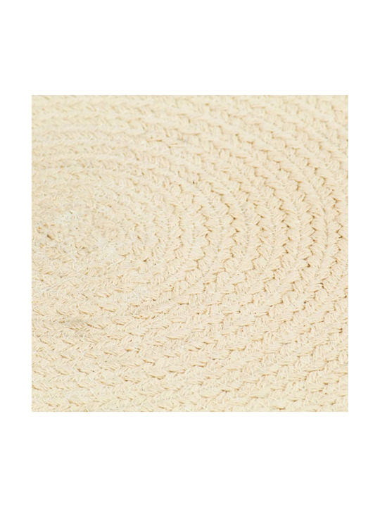 vidaXL Placemat Round Fabric Beige 38cm 4pcs