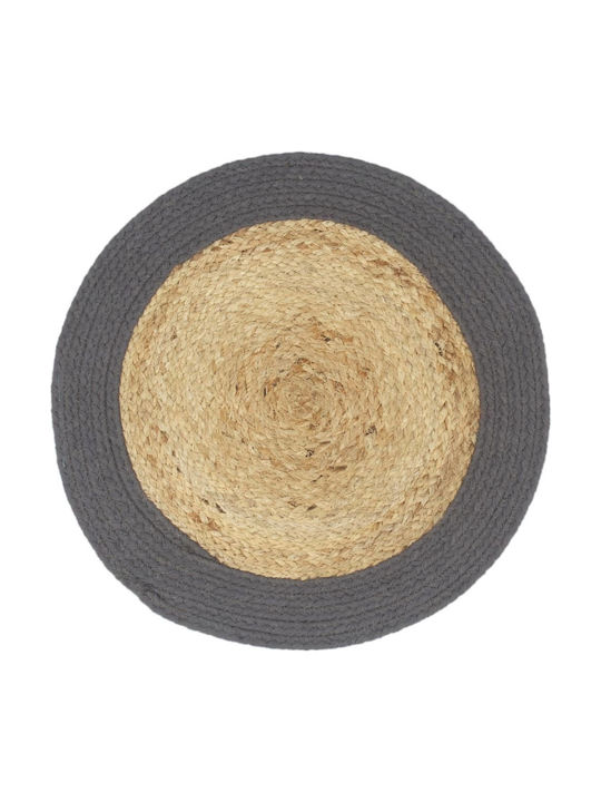 vidaXL Round Wicker Placemats Natural/Anthracite 4pcs