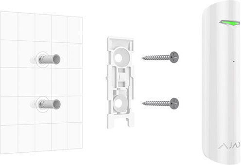 Ajax Systems GlassProtect WiFi Glass Break Sensor Battery with Range 9m Wireless Breakage in White Color