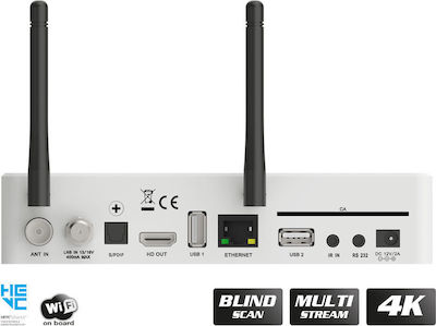 Edision Δορυφορικός Αποκωδικοποιητής OS MIO 4K UHD DVB-C / DVB-S2X / DVB-T2 με Λειτουργία Εγγραφής PVR και Ενσωματωμένο Wi-Fi σε Λευκό Χρώμα