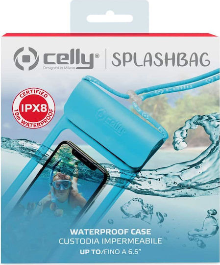 Celly Waterproof Universal Case έως 6.5" (Μπλε)
