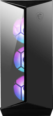 MSI MPG Gungnir 110R Gaming Midi Tower Computer Case with Window Panel and RGB Lighting Black